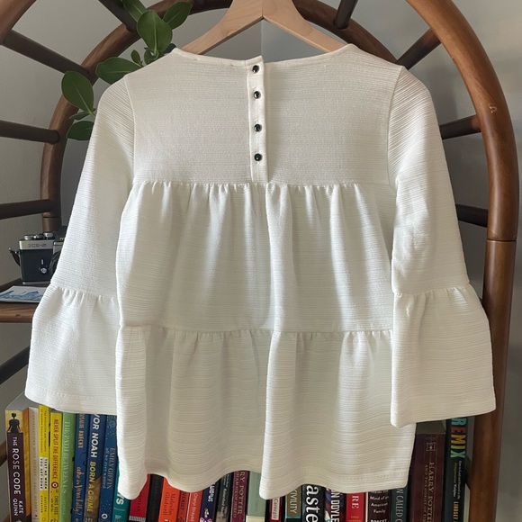 J. Crew Button Back Tiered Bell Sleeve Top - Picture 7 of 7